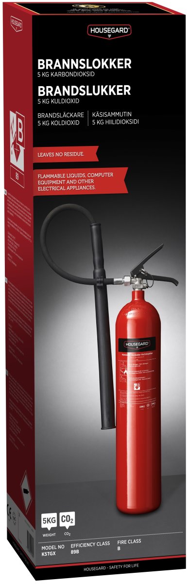 Housegard CO2-brandsläckare | 5 kg | Röd