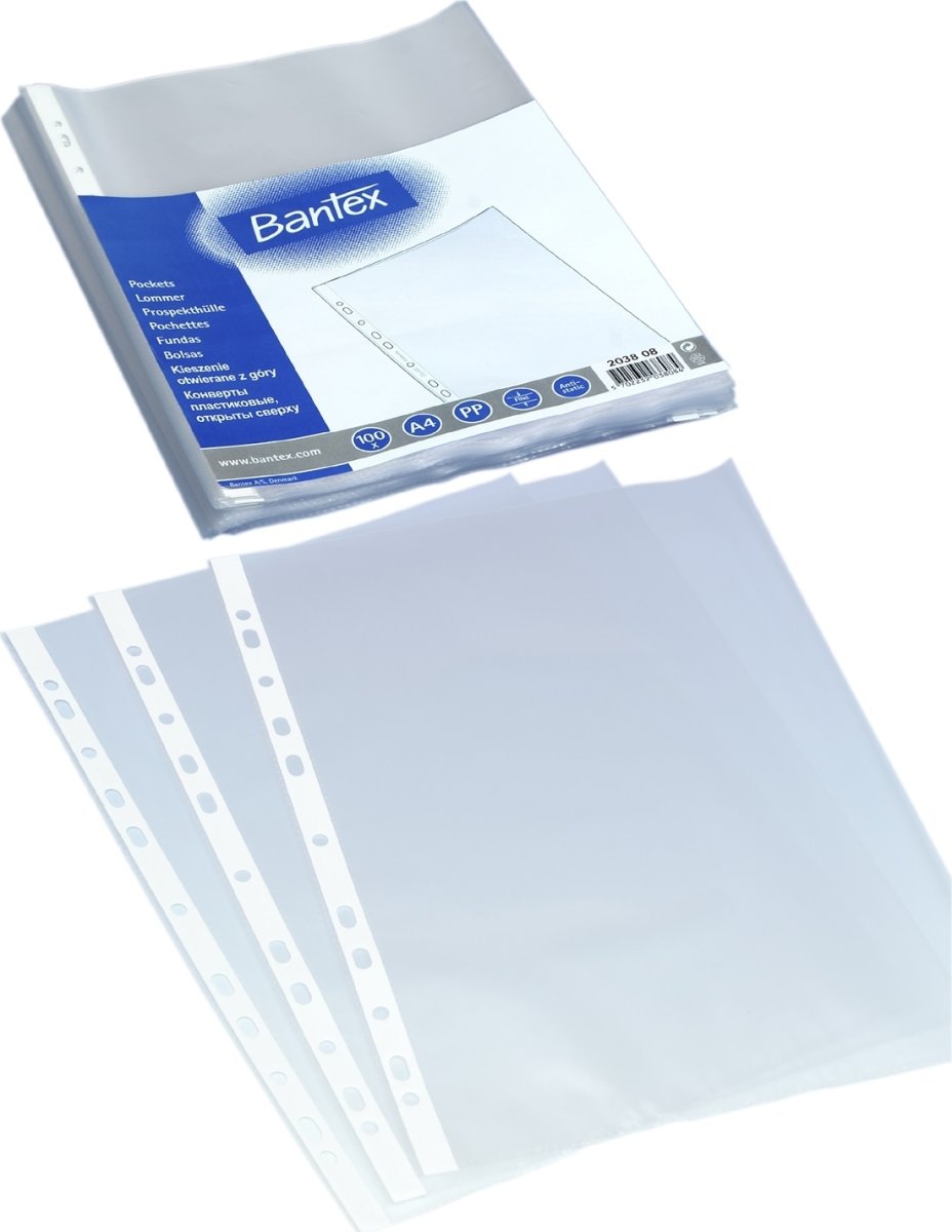 Bantex ficka A4, PP, 0,04 mm, topp, 100 st.