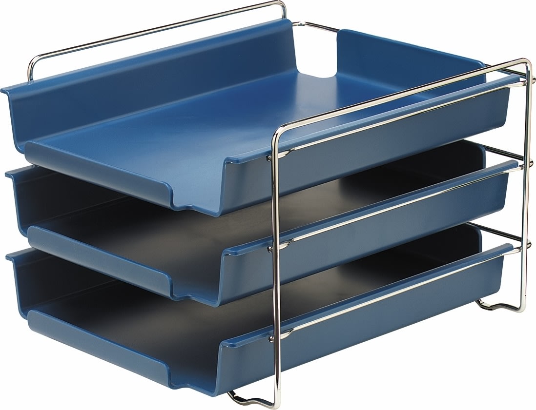 Bantex Vision brevkorgsstativ, 3 brevkorgar, krom