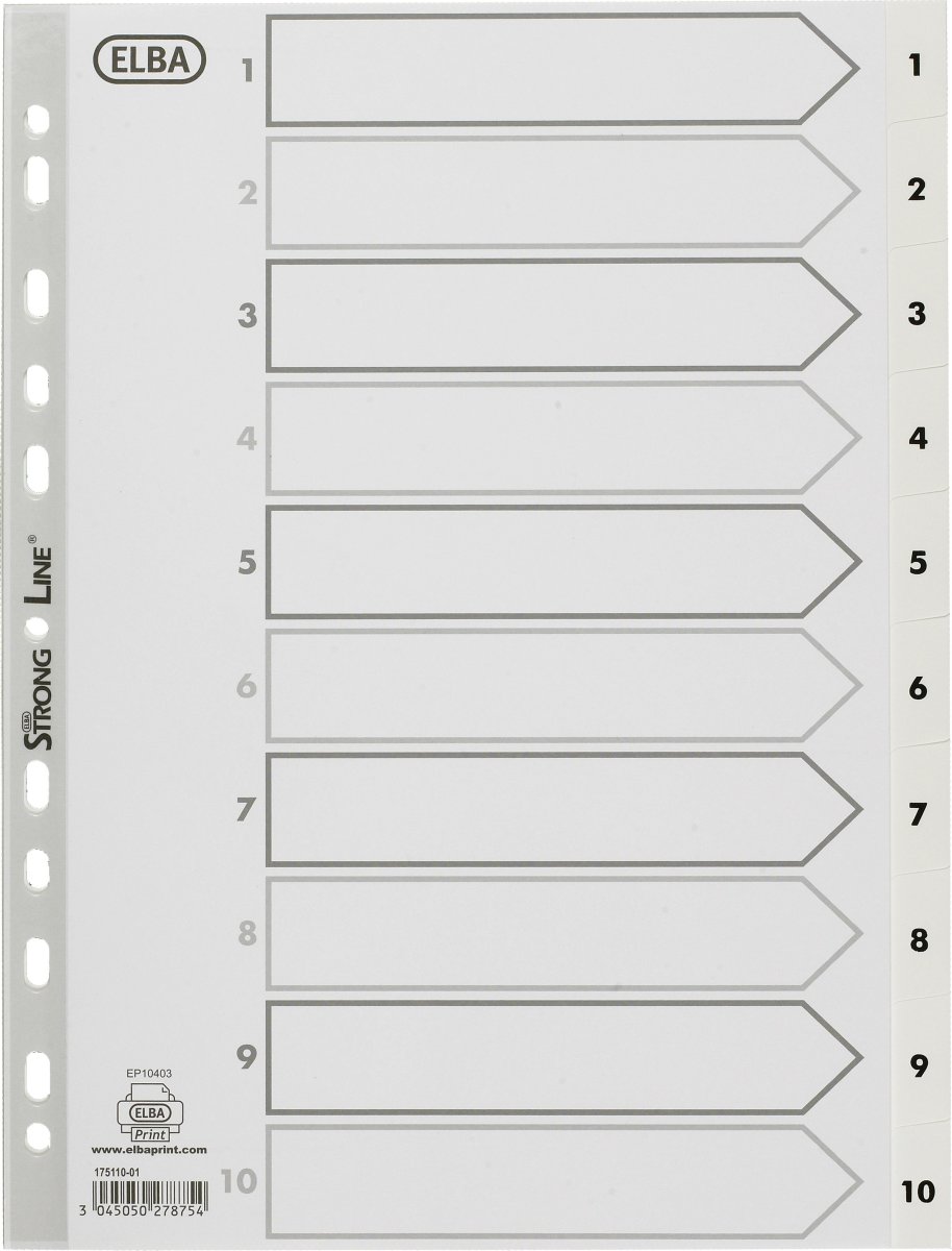 Elba Strong-Line register A4, 1-10, vit