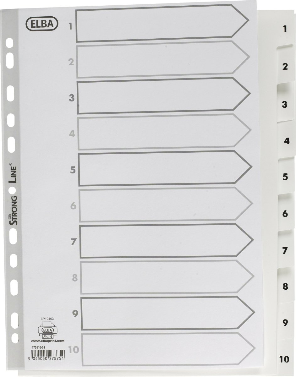Elba Strong-Line register A4, 1-10, vit