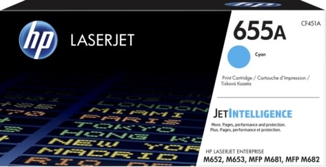 HP 655A/CF451A Lasertoner, blå, 10 500 s