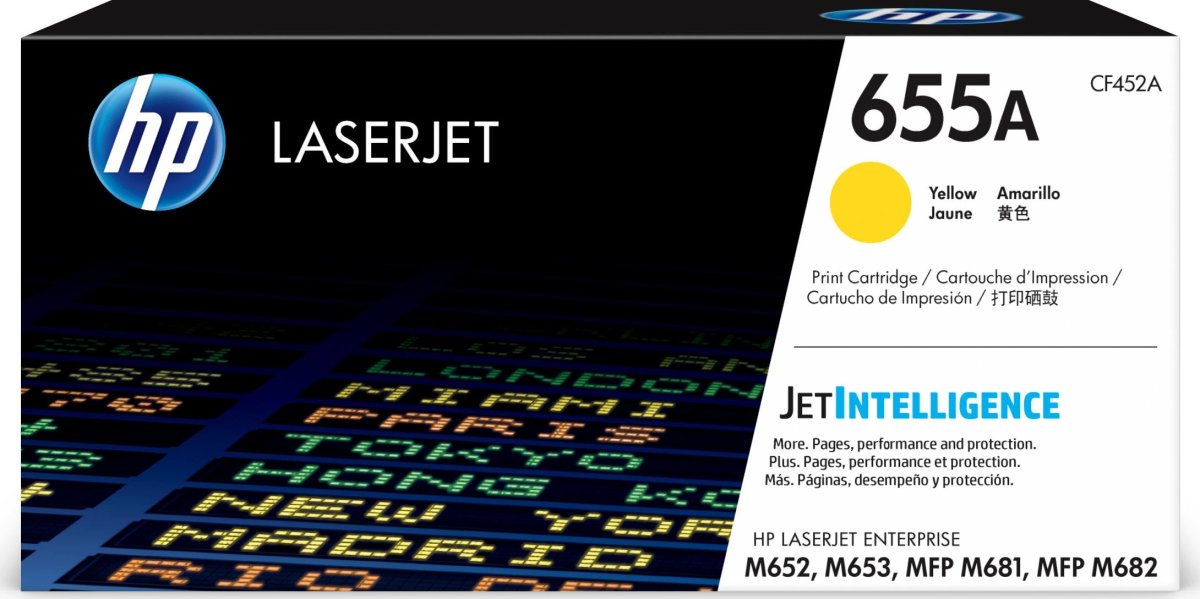 HP 655A/CF452A Lasertoner, gul, 10 500 s