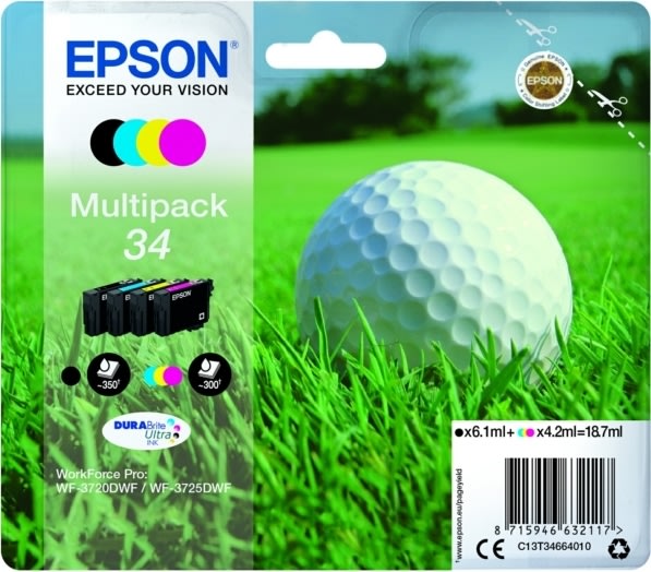 Bläckpatron Epson 34 Flerpack 4 färger