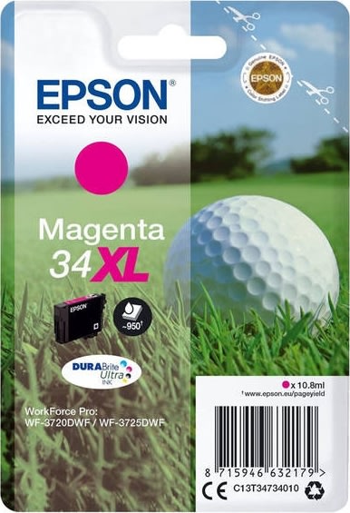 Epson 34XL bläckpatron, magenta, 950 s