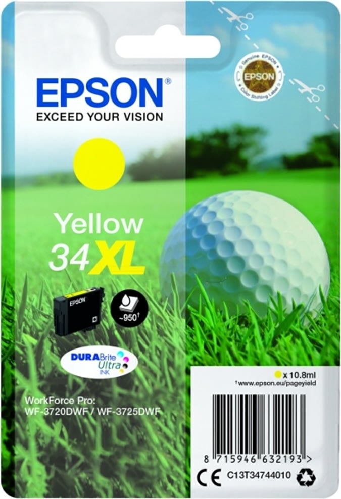 Bläckpatron Epson 34XL Gul 950 sidor
