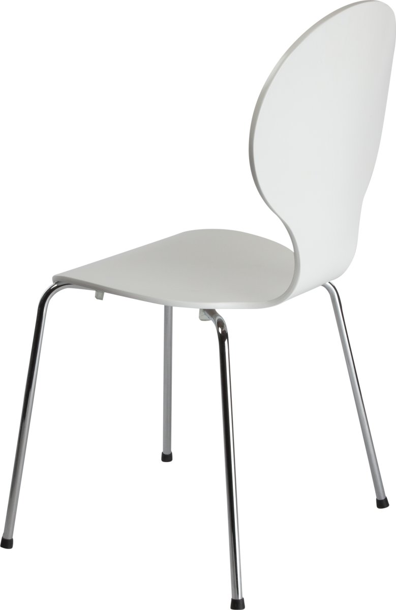 Comfort matsalsstol vit med kromat underrede