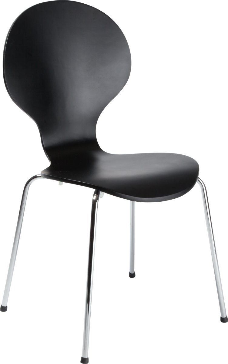 Comfort matsalsstol svart med kromat underrede