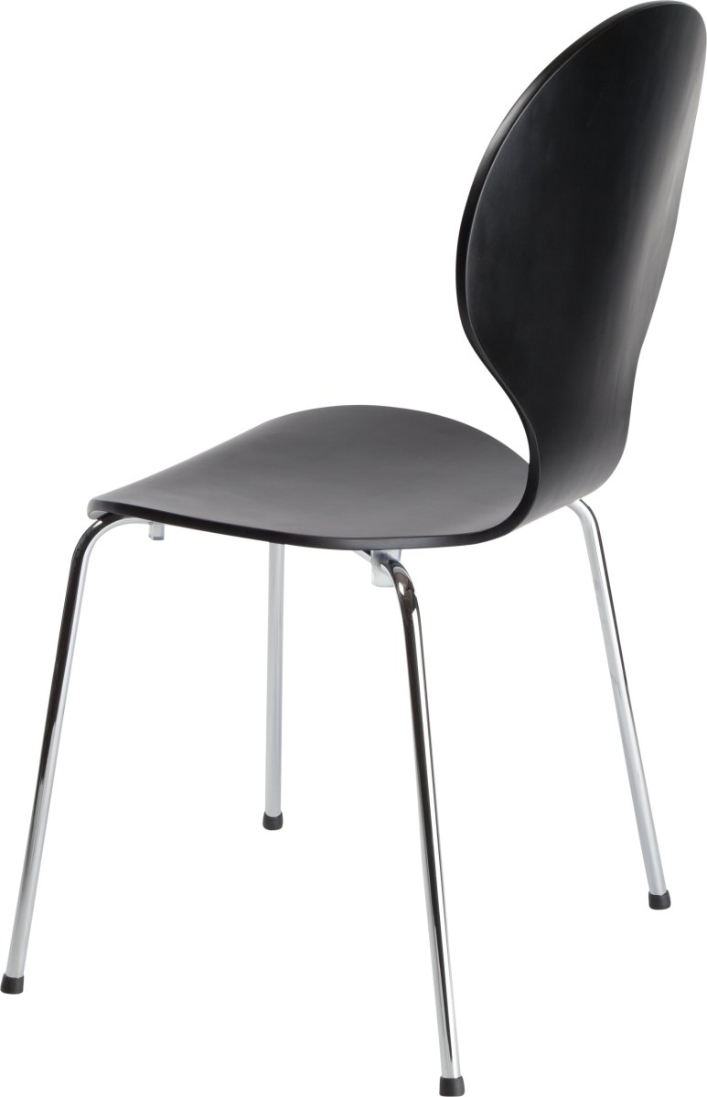 Comfort matsalsstol svart med kromat underrede