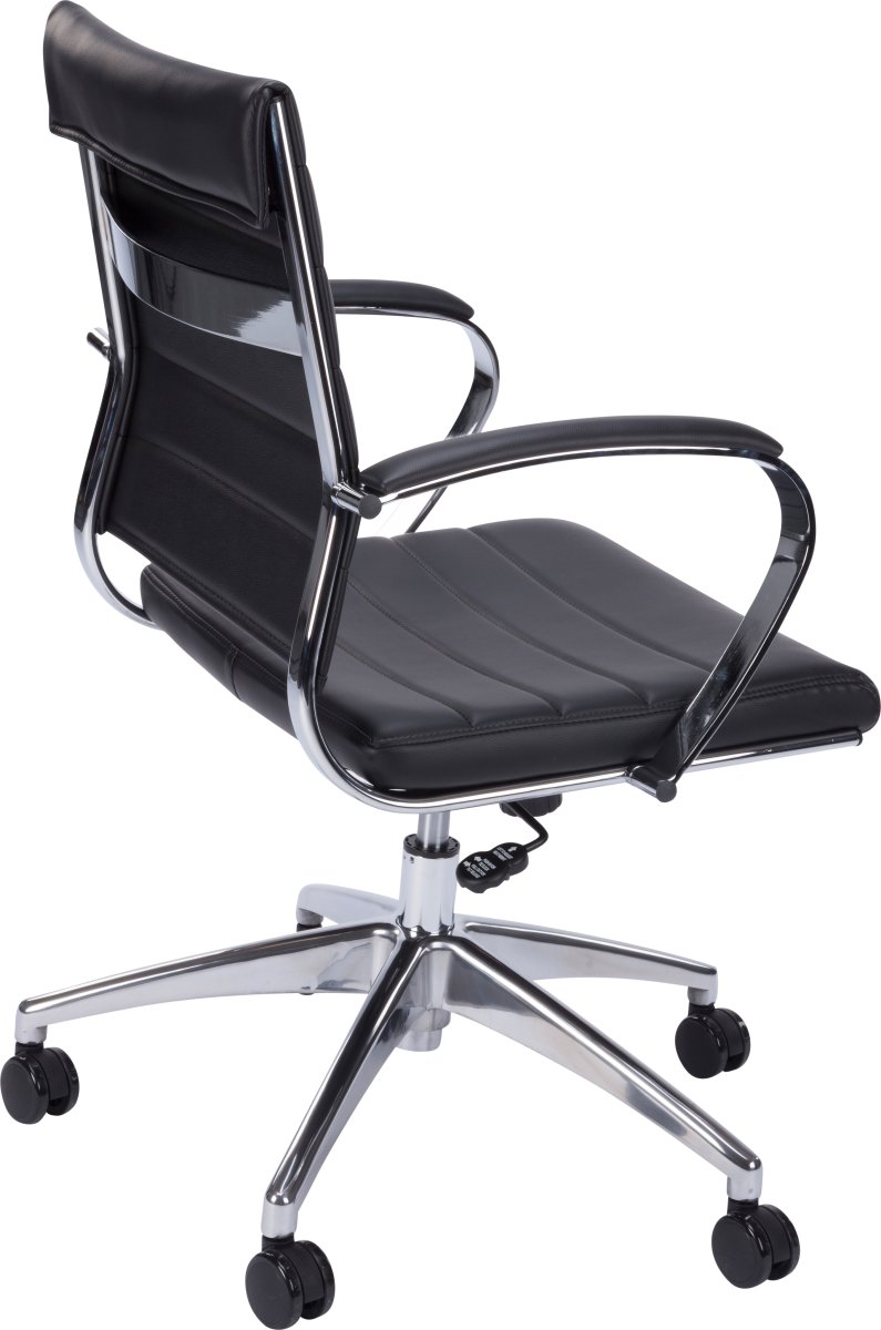 Rico konferensstol i svart PU med kromstativ