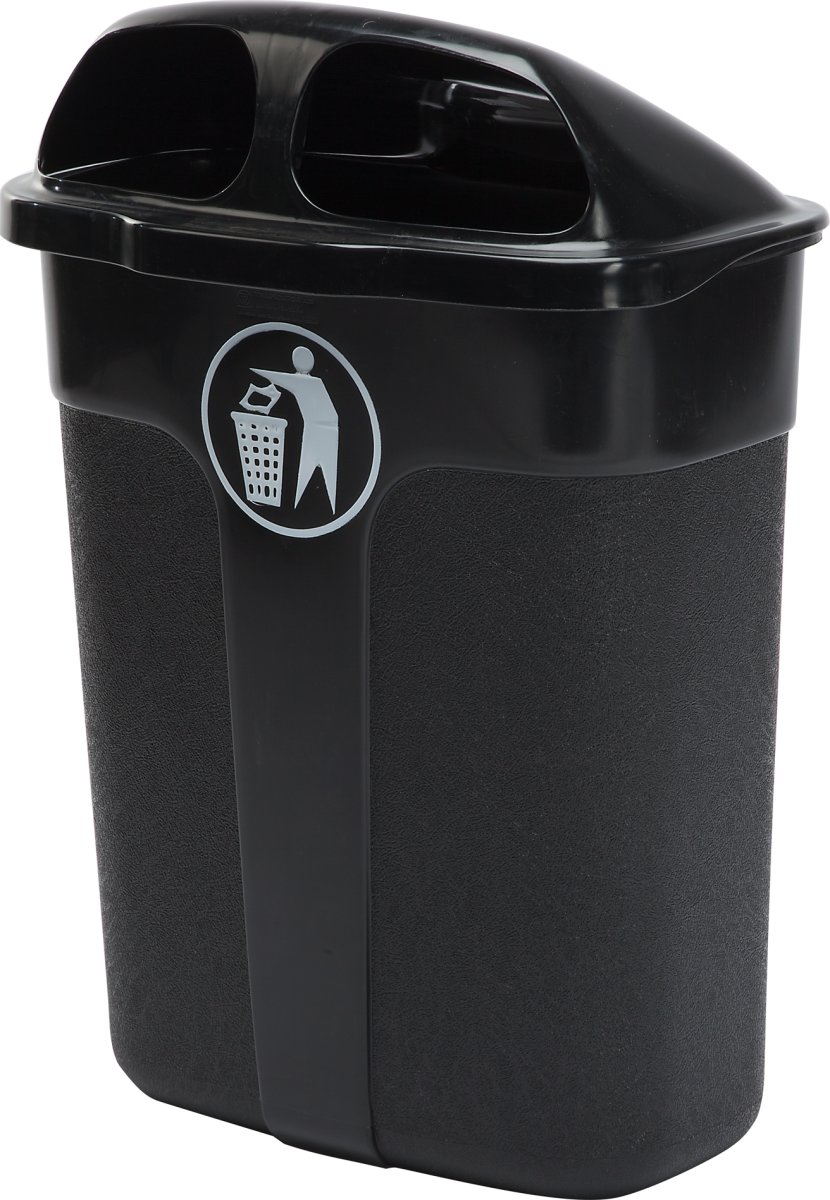 Affaldsbeholder i sort, 60 liter - Udendørs