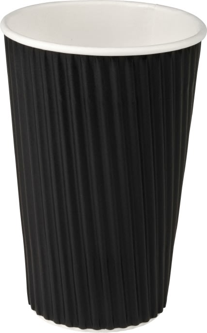 Kaffebæger 48 cl, pap med PE belægning, sort