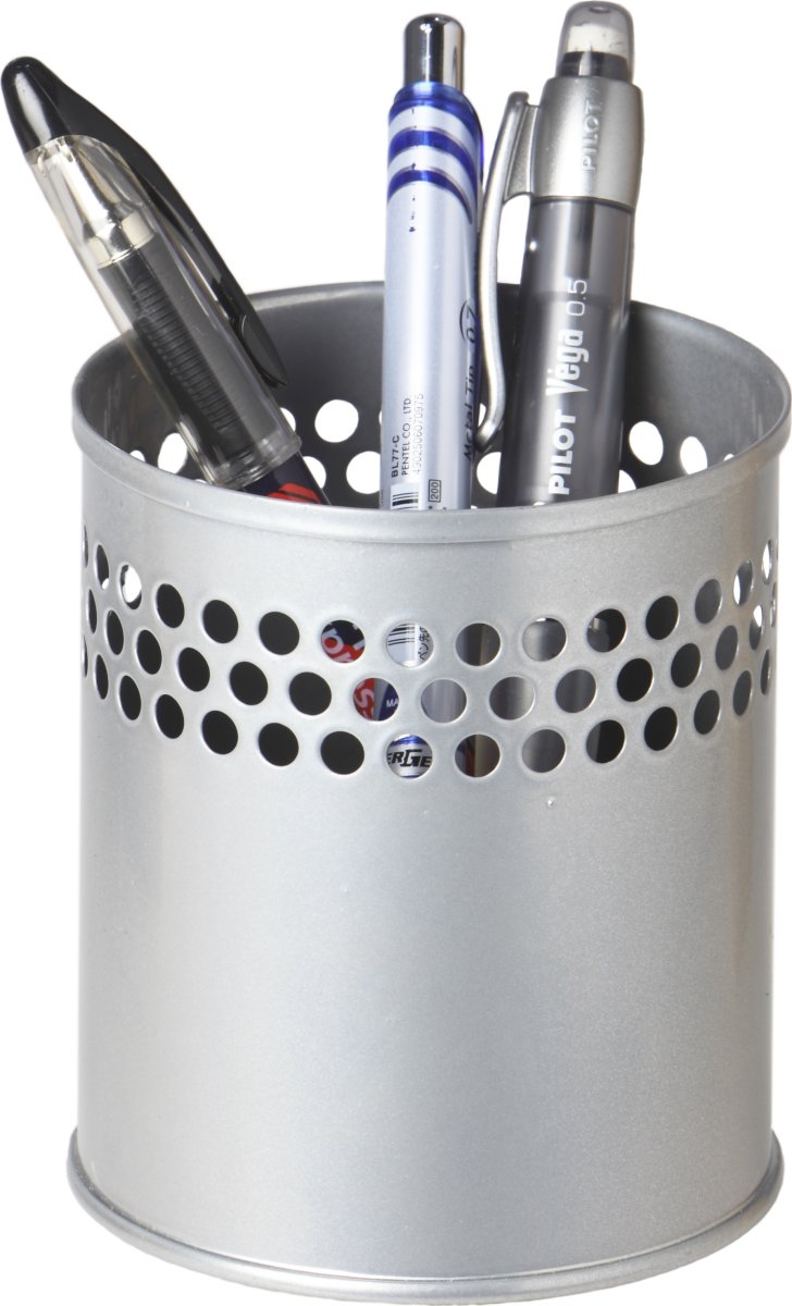 Twin pennställ i metall, silver