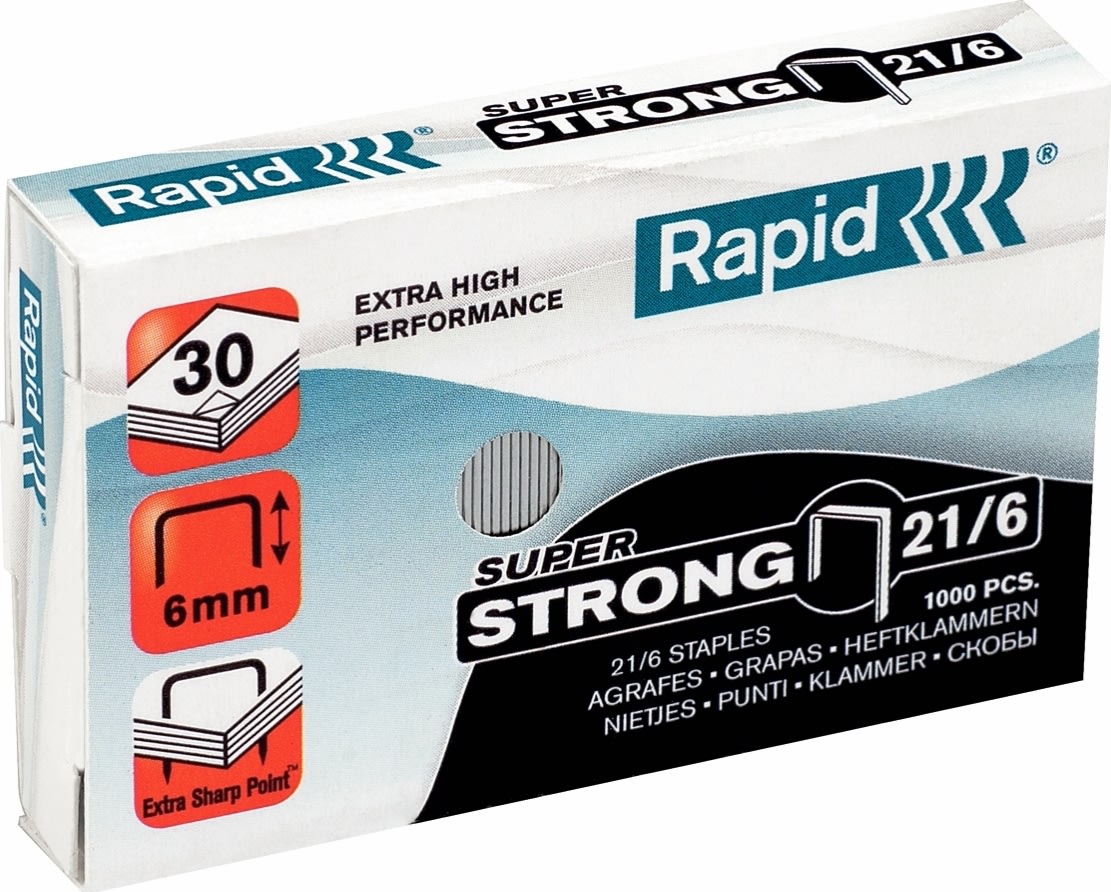 Häftklammer Rapid Super Strong 21/6 1000 st