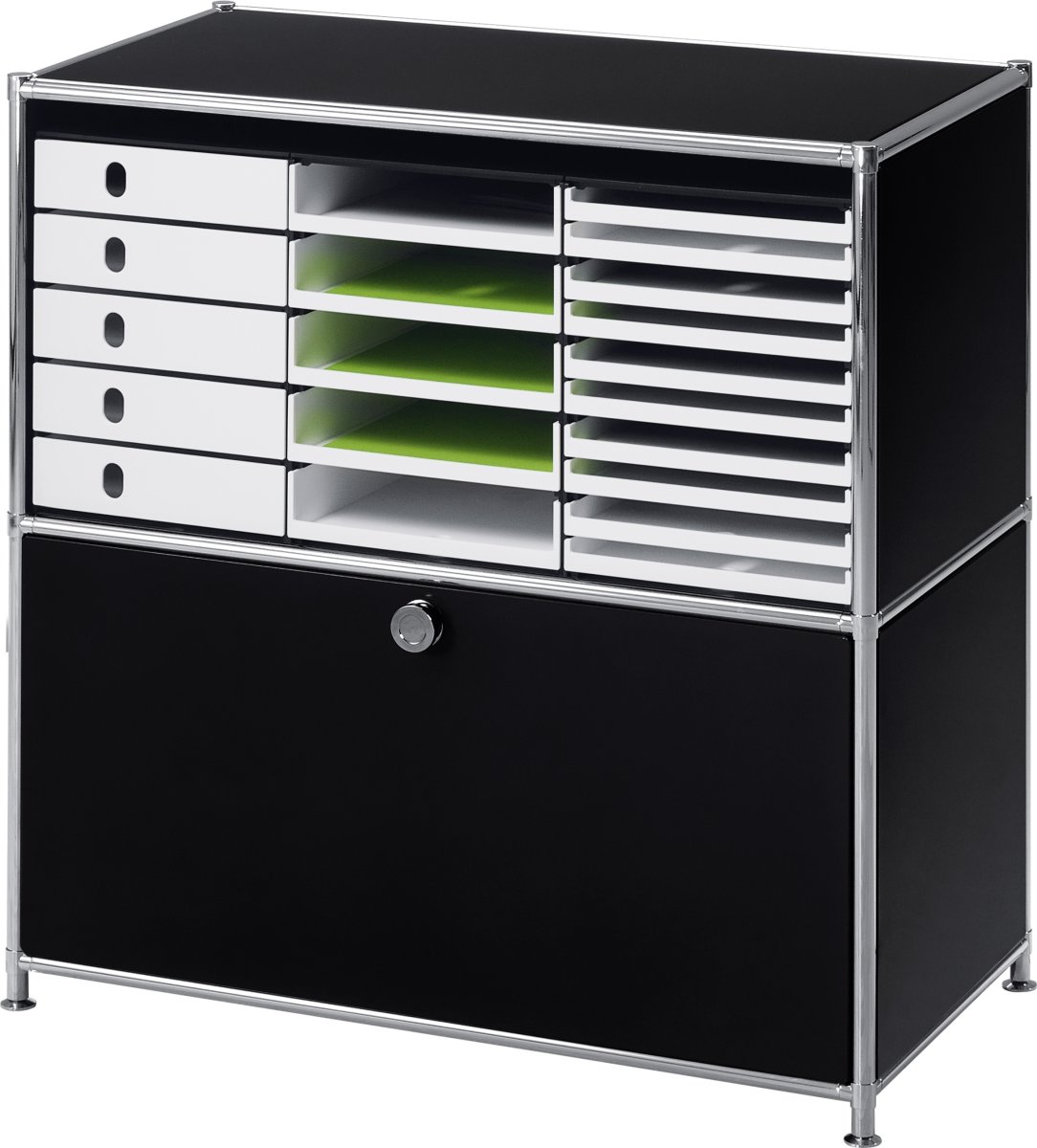 Styroval Pro förvaringsbox med 10 lådor, öppna