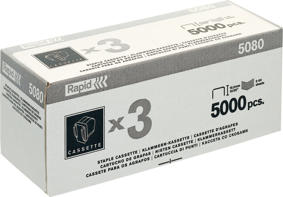 Rapid 5080e Hæfteklammekassette, 3x5000 stk.