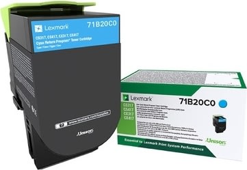 Tonerkassett Lexmark 71B20C0 Cyan 2300 sidor