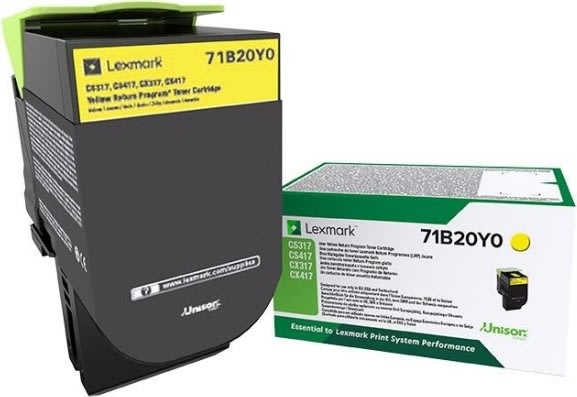 Tonerkassett Lexmark 71B20Y0 Gul 2300 sidor