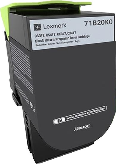 Tonerkassett Lexmark 71B20K0 Svart 3000 sidor