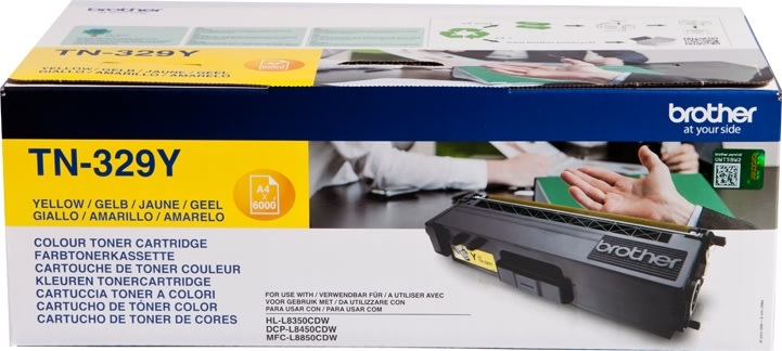 Lasertoner Brother TN-329Y Gul 6000 sidor 2-pack