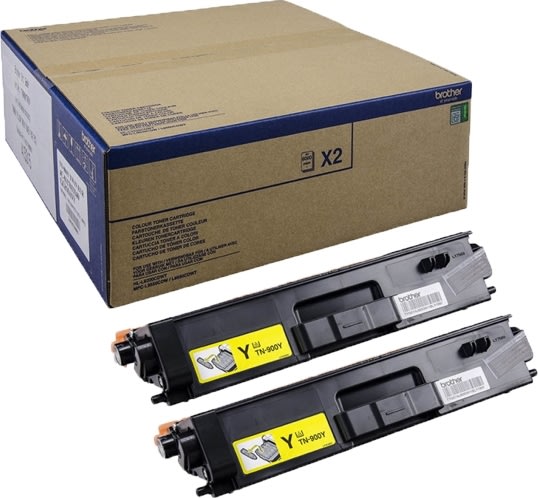 Lasertoner Brother TN900Y Gul 6000 sidor 2-pack