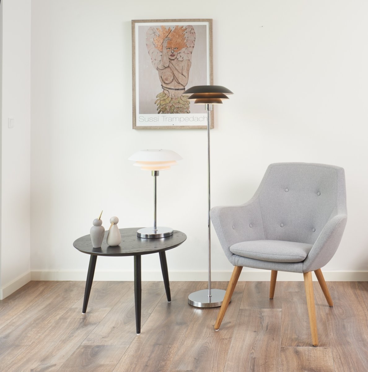 Golvlampa DL31 Svart H133 cm