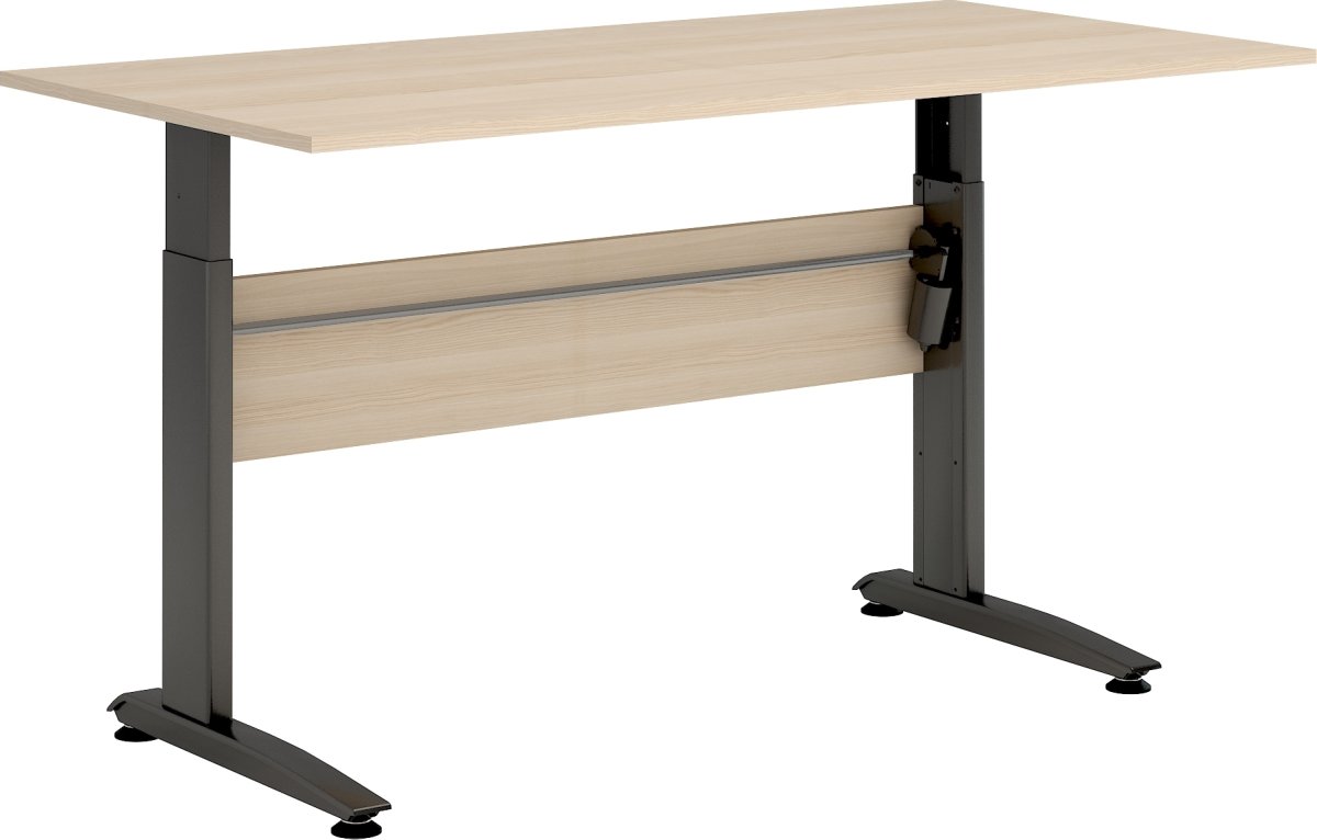 Skrivbord VIKING Höj/Sänk 160x80 Lönnmelamin/Svart