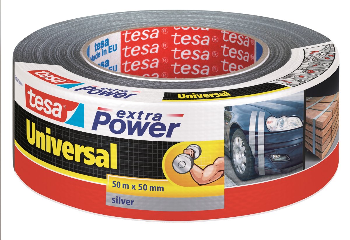 Vävtejp tesa Extra power 50 mm Grå
