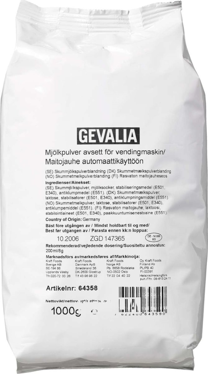 Gevalia Automat Topping, mjölkpulver, 1000g