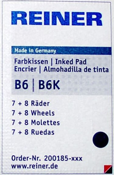 Stämpeldyna Reiner B6K 8 siffror Svart