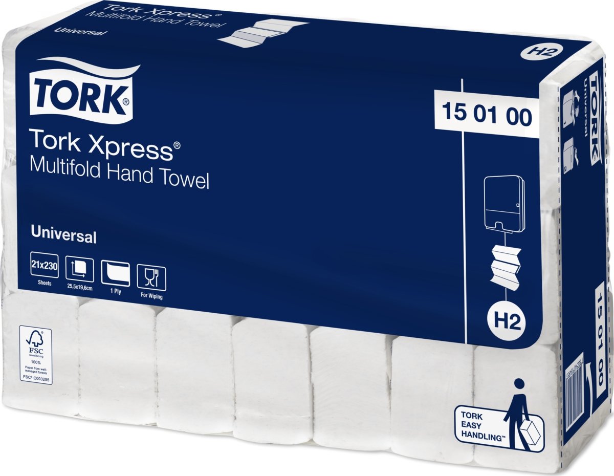 Tork H2 Xpress Universal handduksark, 21 paket