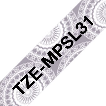 Brother TZe-MPSL31 etikettape, 12 mm, svart på spe