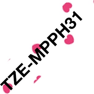 Brother TZe-MPPH31 labeltape, 12mm sort på prikket
