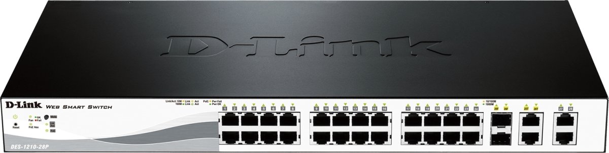 D-Link DES-1210-28P switch, 28-ports 10/100
