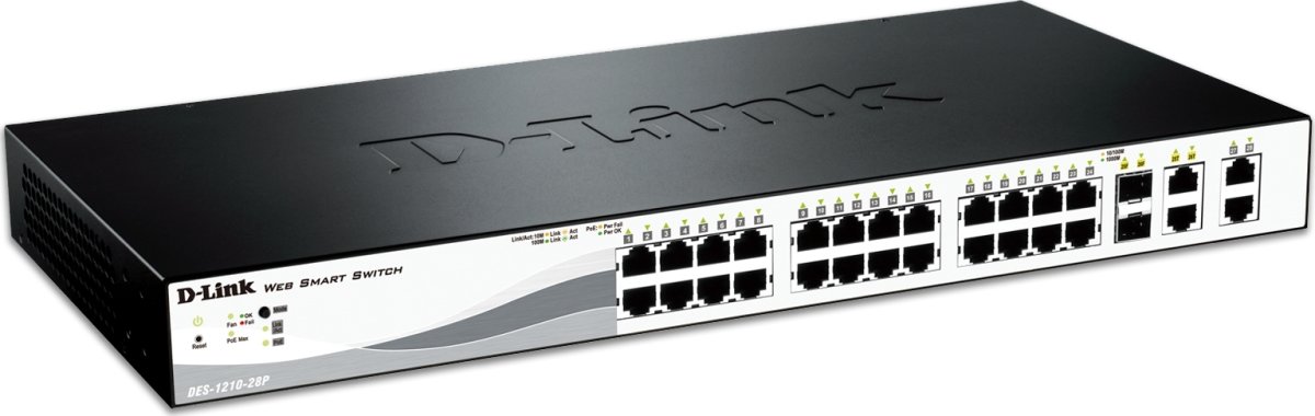 D-Link DES-1210-28P switch, 28-ports 10/100