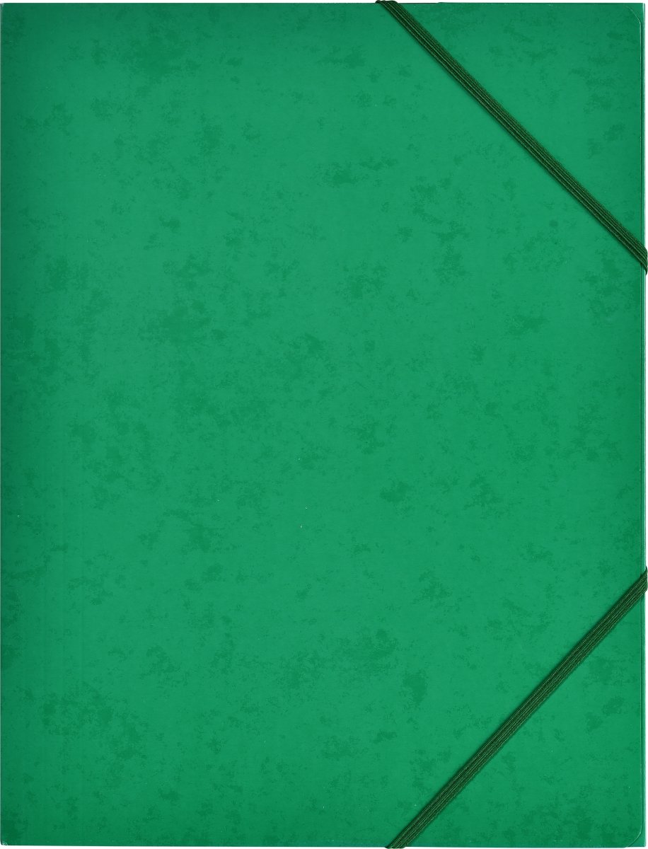 Budget elastikmappe, karton, grøn