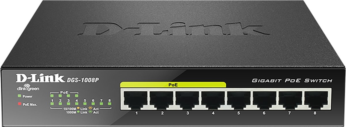 D-Link DGS-1008P Switch, 8-Ports
