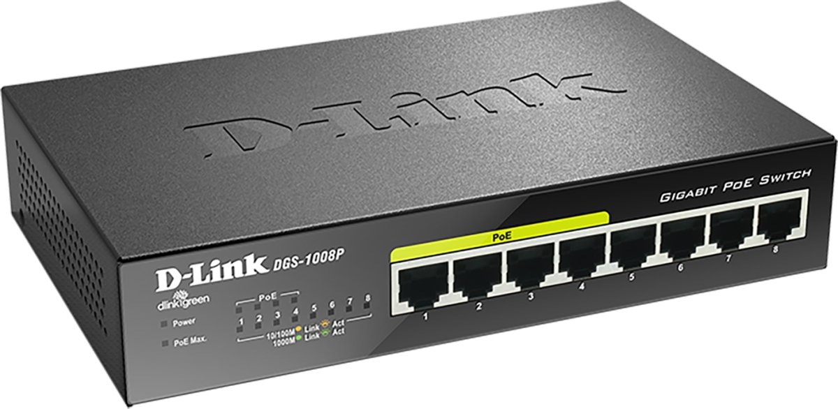 D-Link DGS-1008P Switch, 8-Ports