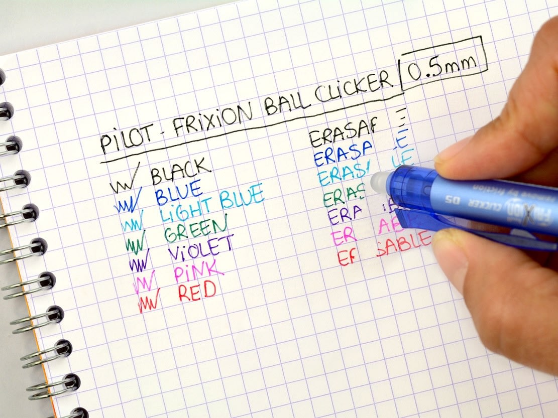 Pilot Frixion Clicker kuglepen, 0,5 mm, lyseblå