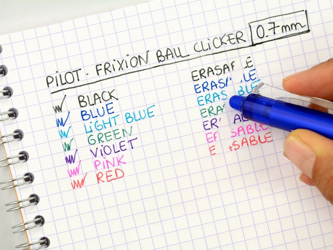 Pilot Frixion Clicker kuglepen, 0,7 mm, blå