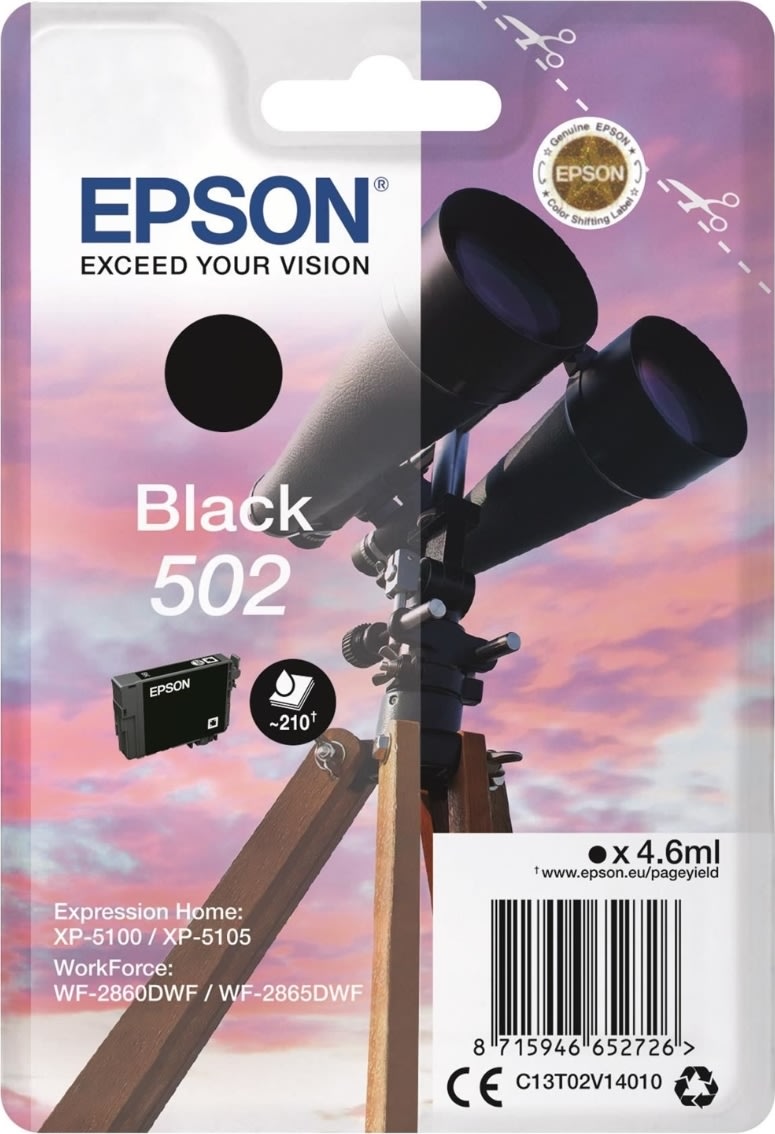Epson T502 bläckpatron svart, 4,6 ml