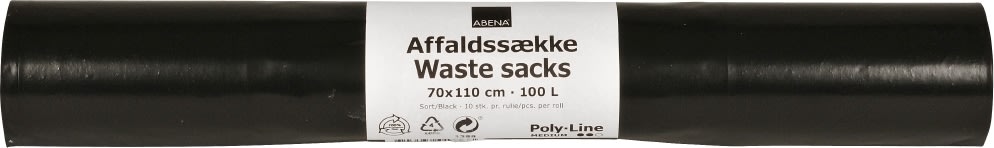 Sopsäck 100 liter, svart, 10 st