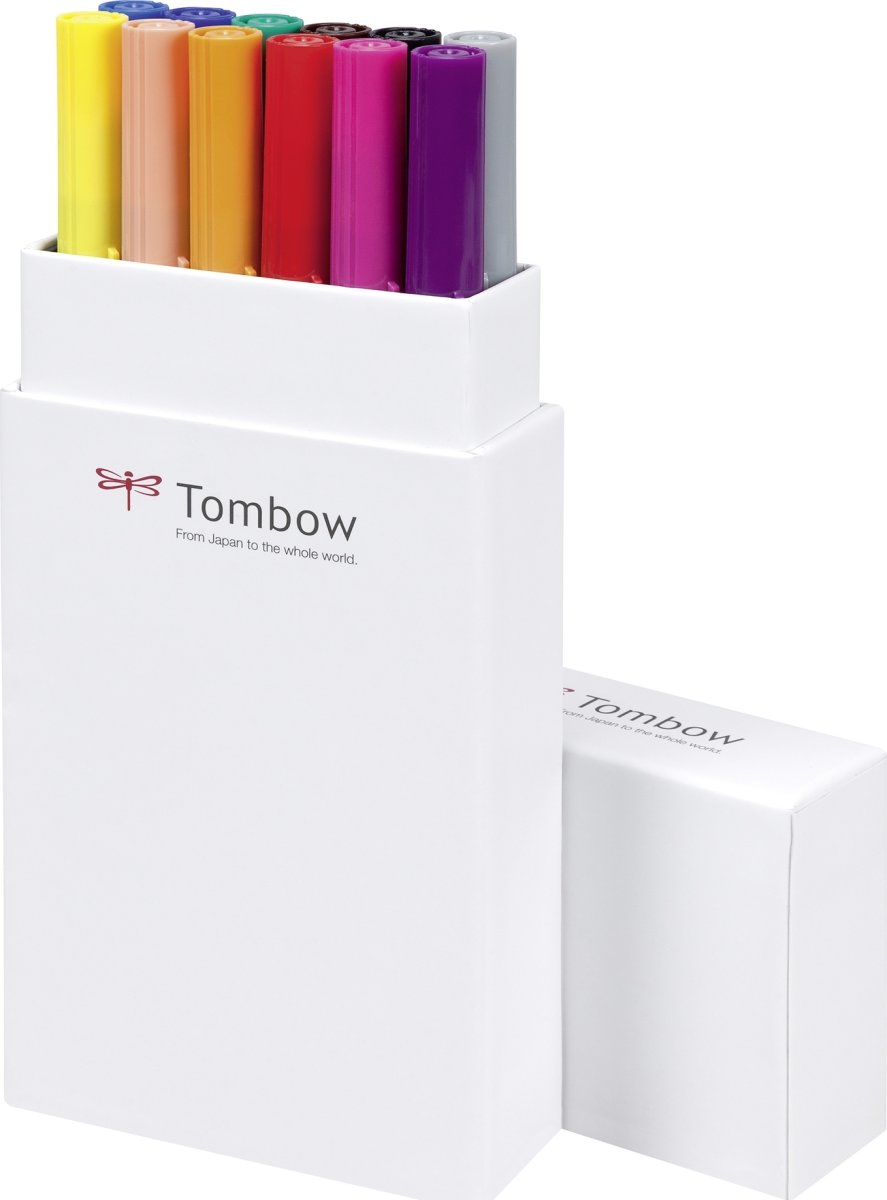 Tombow ABT Dual Pensel/Tousch, basisfarver, 12 stk