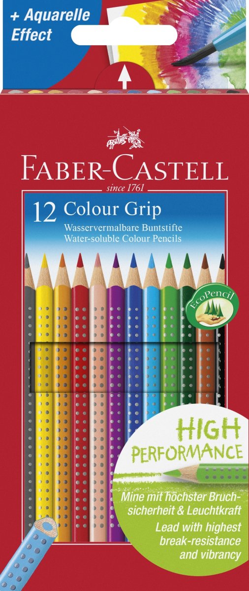 Faber-Castell Grip Farveblyanter, 12 stk.