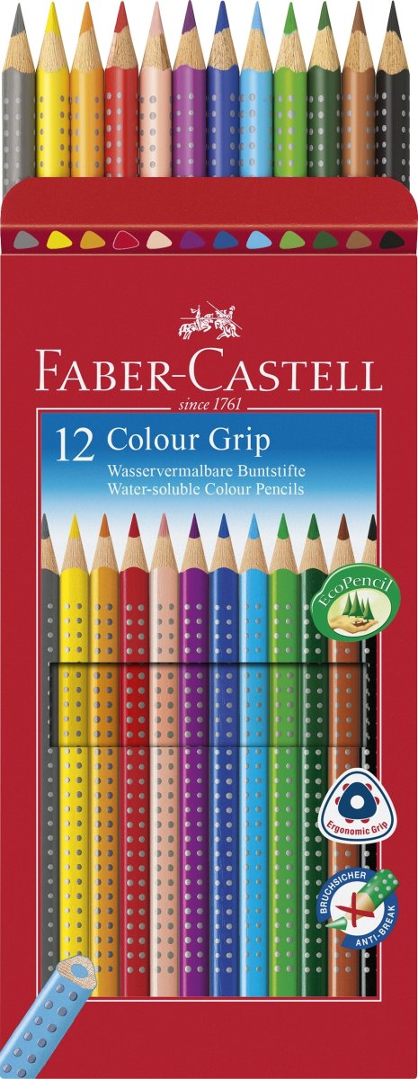 Faber-Castell Grip Farveblyanter, 12 stk.