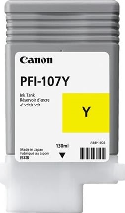 Canon PFI-107 blækpatron, gul, 130 ml.
