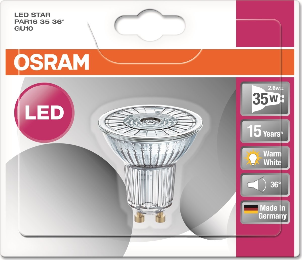 Osram LED-spotlight GU10, 2,6 W = 35 W