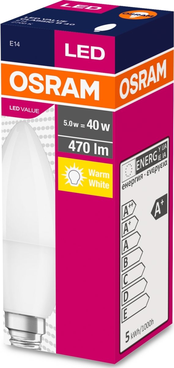 Osram Value LED Kronljus E14, 6 W = 40 W