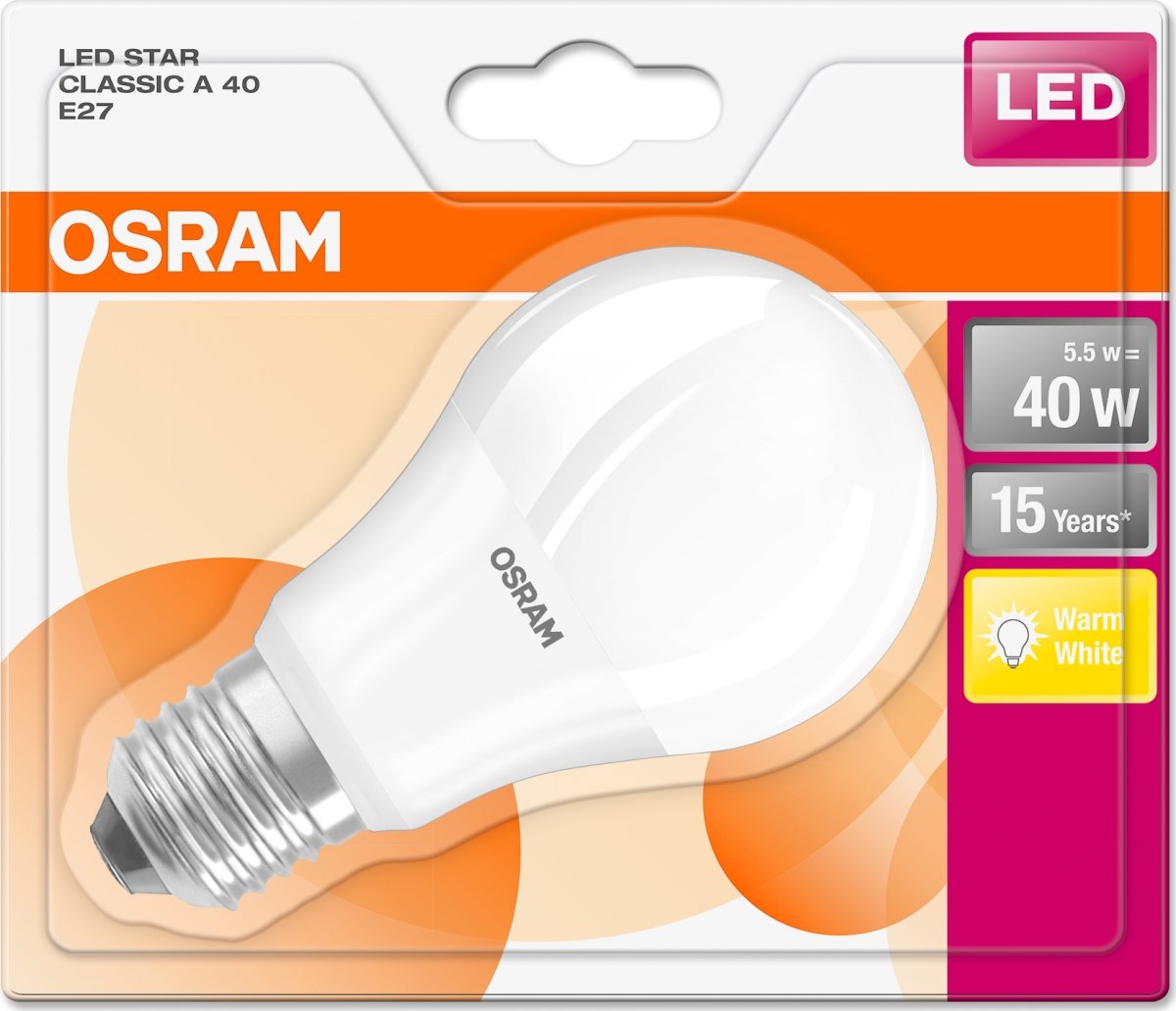 Osram LED standardlampa E27, 5 W = 40 W