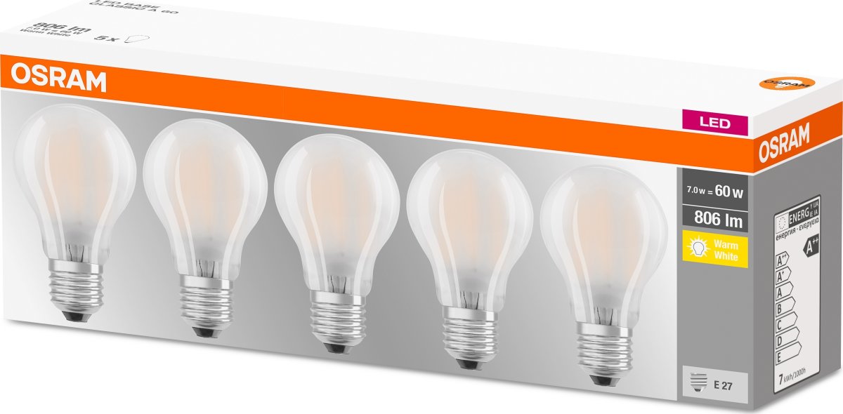 Osram Retro LED Kronljus, matt, E27, 7 W = 60 W, 5